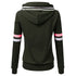 Woman hoodie Sweatshirts ladies women's hoodies Stripe Long Sleeve Blouse Pocket Pullover Tops Shirt